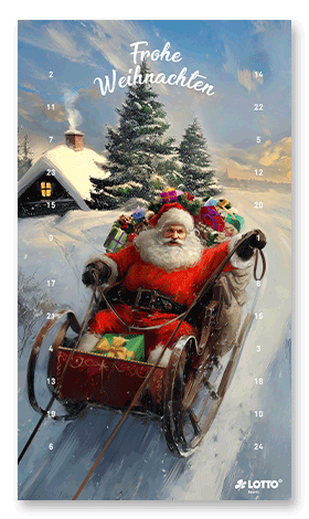 Motiv Weihnachtsmann im Schlitten